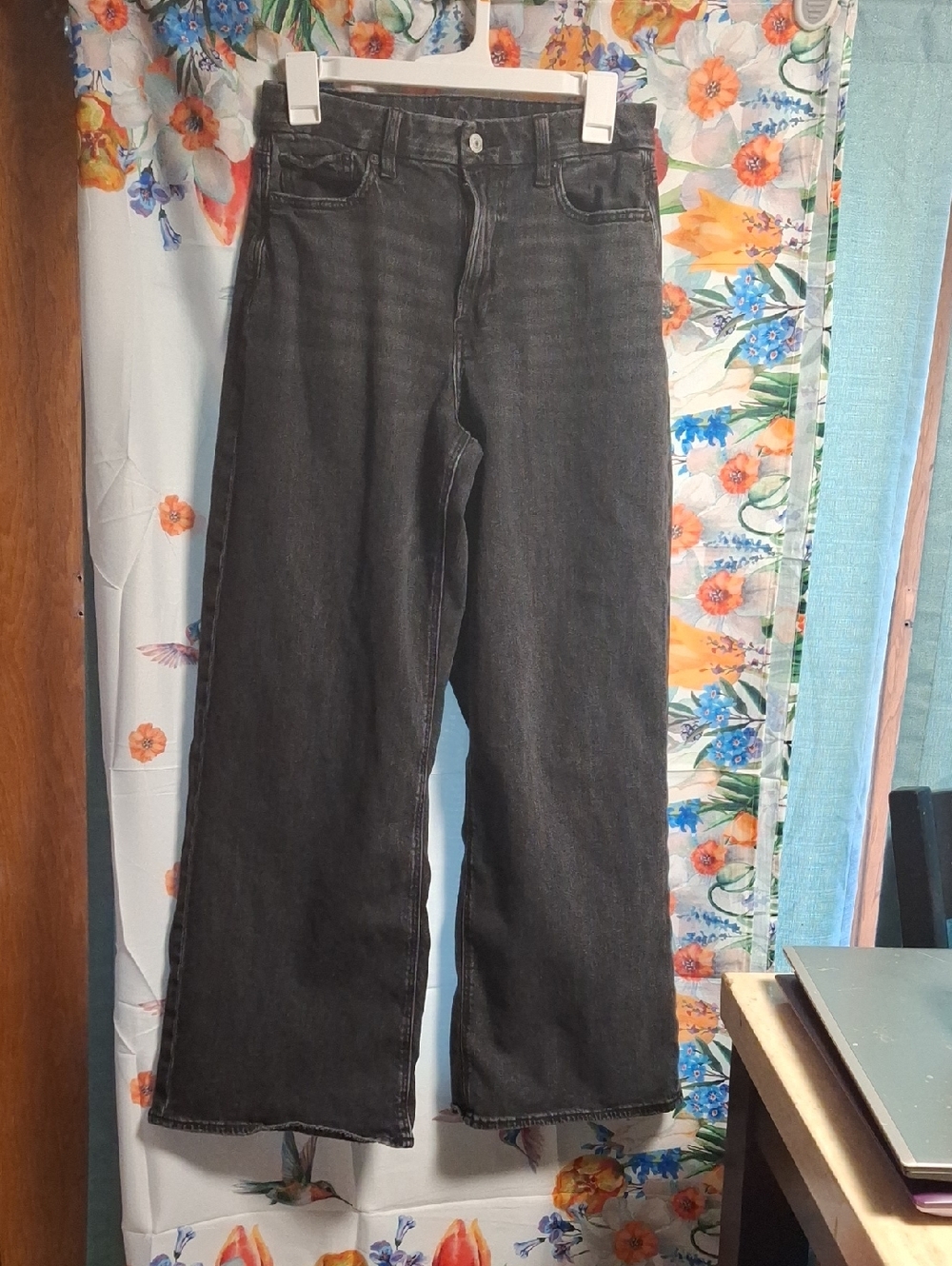 American Eagle Outfitters Black Wide Leg Jeans Size 6